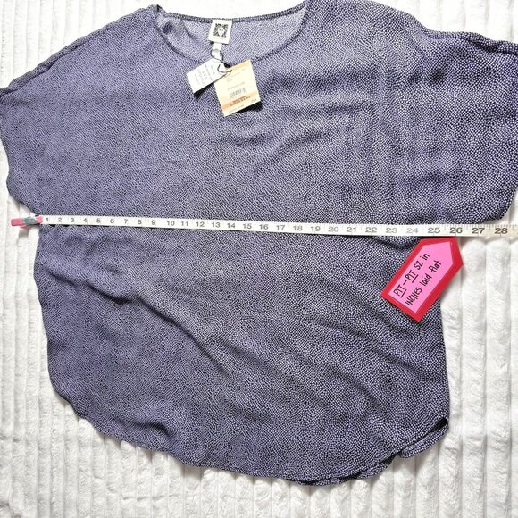Anne Klein Cowel Neck Navy Polka Dot Cap Sleeve Blouse Top Women's SZ 2X NWT - Picture 9 of 11